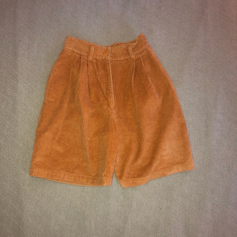 Yellow corduroy shorts